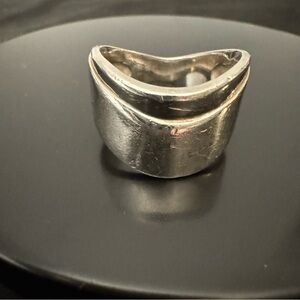 Vintage Sterling Silver Modernist Wave Band